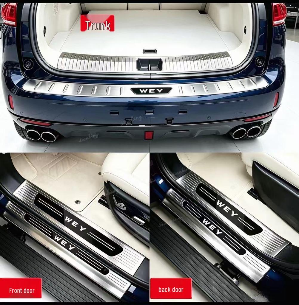 Wey V9X8X Car Door Sill & Trunk Bumper Stainless Steel Anti-scratch Interior Trim