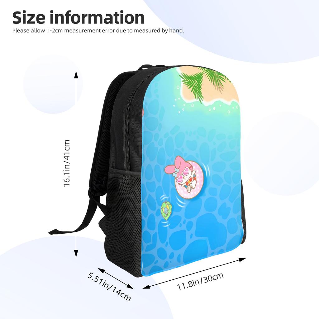 M-Melodies Backpack for Men Women Waterproof College School Rabbit Anime Bag Printing Bookbag