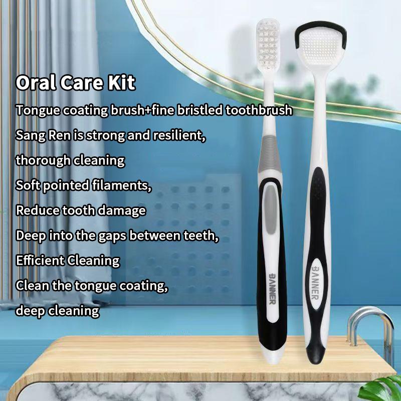 Oral Care Toothbrush Mouth Fresh Breath Scraping Dual Uses Tongue Scraper Cleaners Reusable Oral Health Cleaning Brush Hygiene