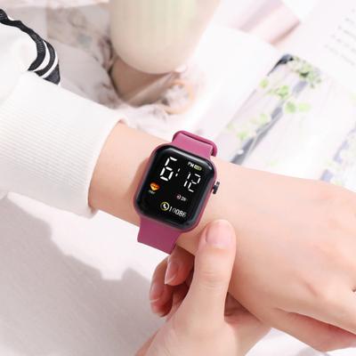 Student Digital Watch Easy Operation Ultra-long Square Dial Standby LED Precise Time Multifunctional
