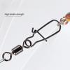 50Pcs Heavy-Duty Ball Bearing Fishing Swivels Snaps With 8-Shaped Swivel Rings Carbon Steel For Saltwater Lure Conne