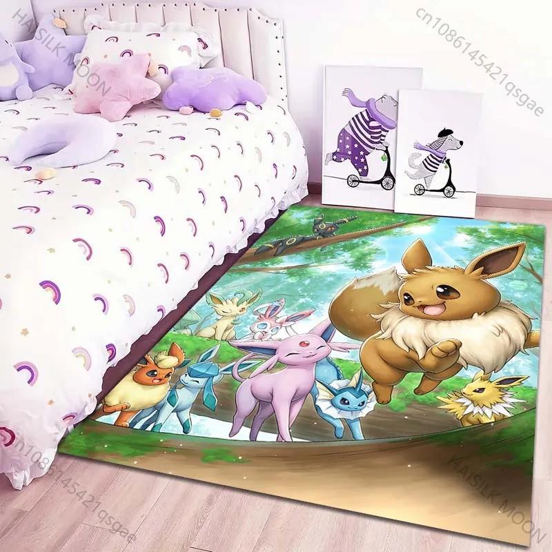 1PC Various Styles and Sizes Eevee Cartoon Carpet Living Room Bedroom Sofa Mat Children's Room Large Area Decor Rugs Potdemiel
