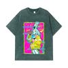 275 GSM Washed T-shirts 100% Cotton Cyberpunk Edgerunners V6 Rebecca Print Unisex Heavy Cotton T Shirt