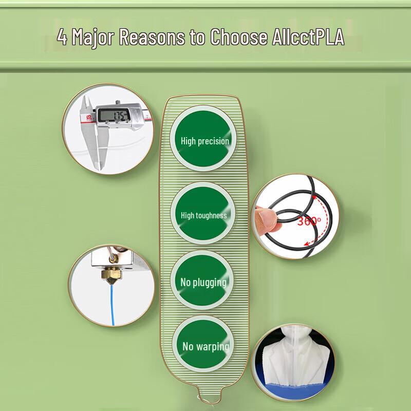 ALLCCT PLA 3D Printer & Pen Filament 1.75mm CN Plug (adapter Included)