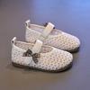 Girls' Princess Shoes Soft-Sole Non-Slip Leather Shoes, Breathable Mesh Hollow-Out Casual Shoes for Toddlers