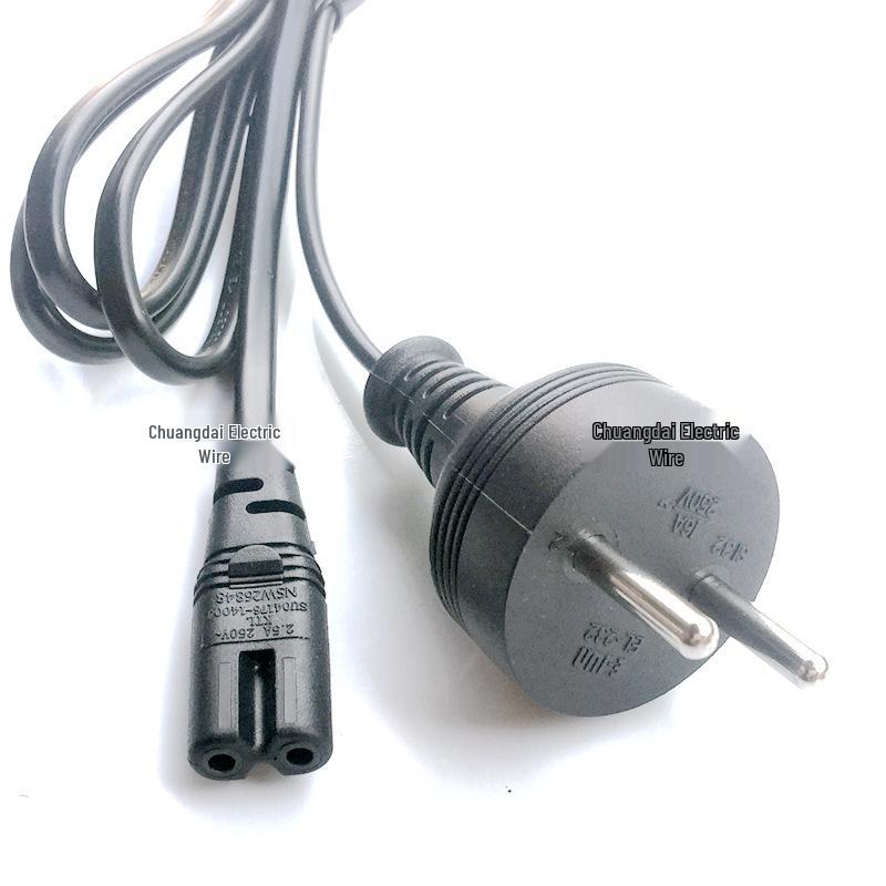 SII Israel Power Cord: Three-Pin Clover Leaf & Two-Pin Figure-Eight Connectors