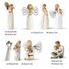 Resin Embrace Figurine Modern Elegant Resin Hug Statue with Wing for Shelf Table Mantel Standing Holding Dog