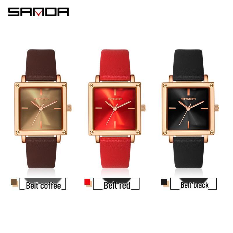 Sanda Women's Retro Fashion Square Watch - Waterproof, Quartz, Simple & Stylish