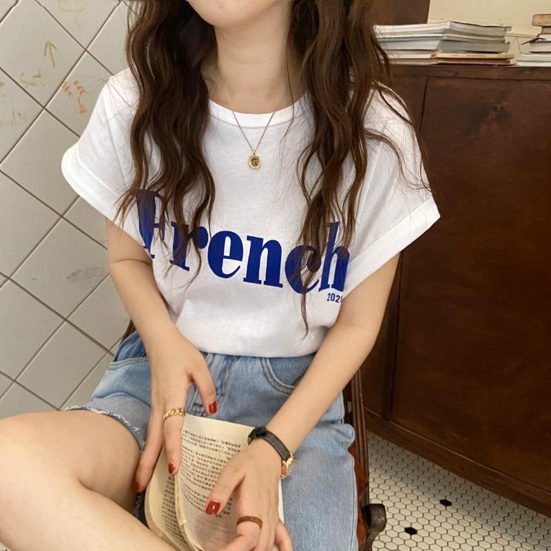 

Футболка с короткими рукавами в американском ретро-стиле, женская, летняя, новинка, интернет-знаменитость, дизайн, свободный, шикарный топ XXL