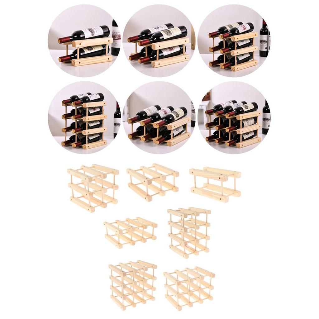 Wooden Bottle Holder Table Top Stands Rack Display Stand for Home Decor Kitchen Organization