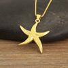Nidin Classic New Design Starfish/Shell Shape Copper Charm Pendant Necklace For Women Men Simple Style Clavicle Chain Jewelry