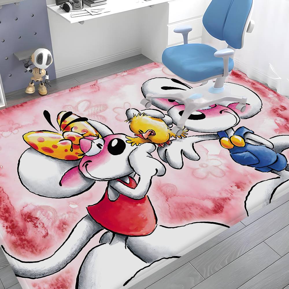 Felpudo Lavable Antideslizante Personaje D-Diddl Alfombrilla para Zona de Sala de Estar Sofá Sillas Alfombra de Área Felpudo de Cocina Alfombra de Área