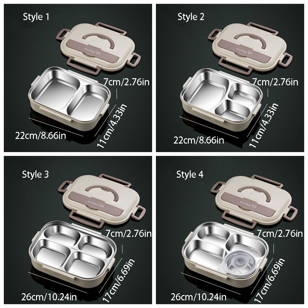 Leak-Proof Insulated Lunch Box Stainless Steel Partition Lunch Box Food Container  Office Worker