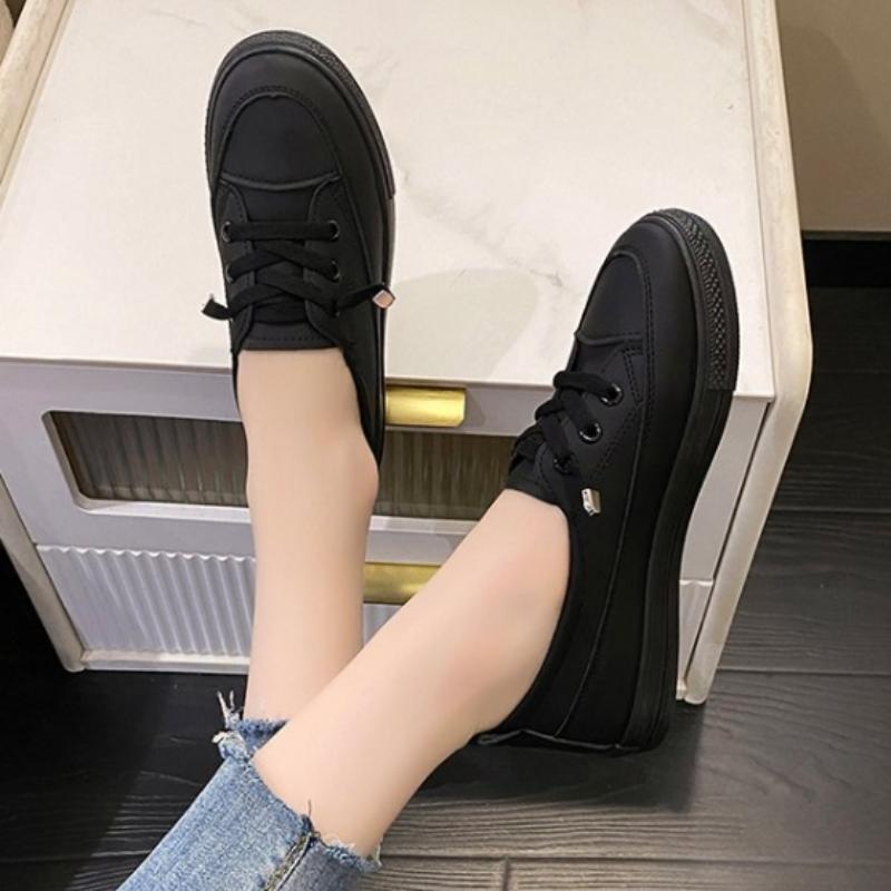 Dámské Tenisky na nízké platformě Dámské Pu Vycházkové Tenisky Mokasíny Bílé Ploché Slip on Vulcanize Boty pro volný čas