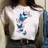 Women Tshirt Watercolor Butterfly Print Tshirt Summer Female Tops Casual Short Sleeve T-Shirts Harajuku Graphic Tee Cute T-Shirt