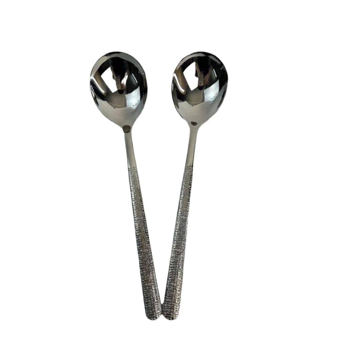 

2 Ложки из нержавеющей стали с молотковым узором Корейская ложка Ресторанная западная ложка Обеденная ложка Ложка для еды Ложка Суповая ложка L