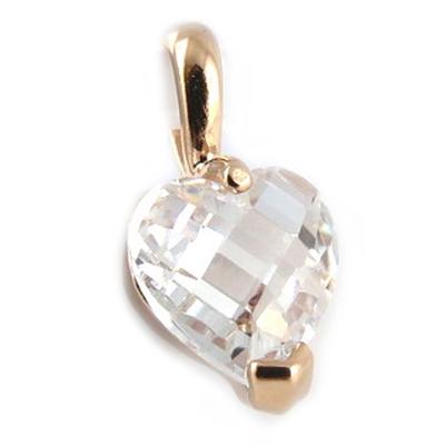 [L1785] - White Gold Plated 'Love' Pendant