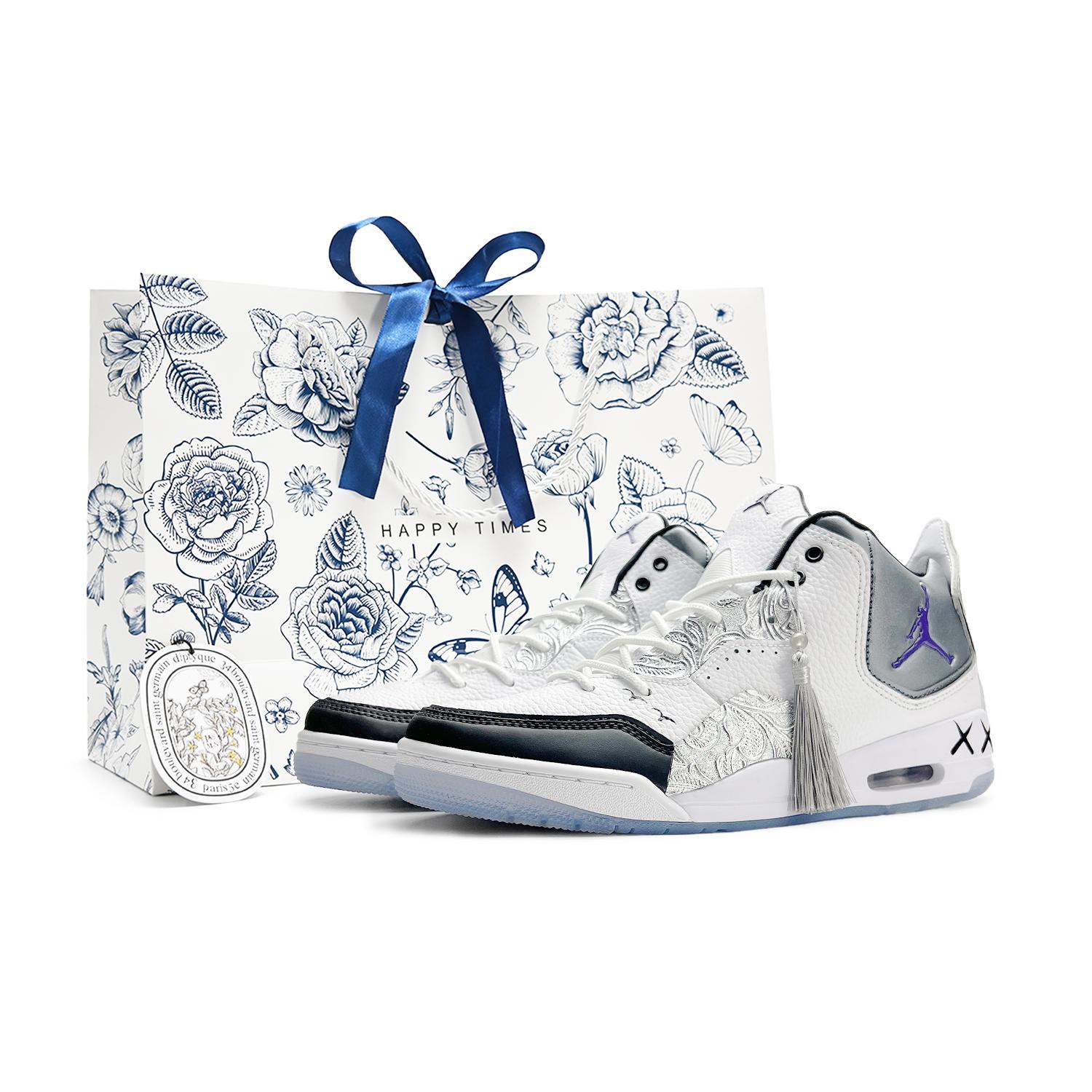 

Jordan Courtside 23 Slip Resistant Abrasion Resistant Mid top Vintage Basketball Shoes Unisex White AR1000-104(Team285-) 42.5