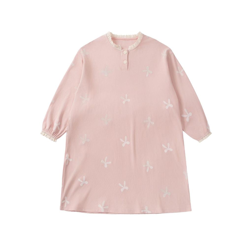 Girls Long Sleeve Thermal Nightgown Lightweight Fleece Princess Sleep Dress for Kids Older Girls Cute Homewear