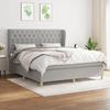 Maison Exclusive - Bed Slatted Base with Mattress Light Grey 160x200cm Fabric