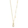 Retro Freshwater Pearl & Chain Necklace with Beads, Stainless Steel Clavicle Chain, Trendy European & American Style