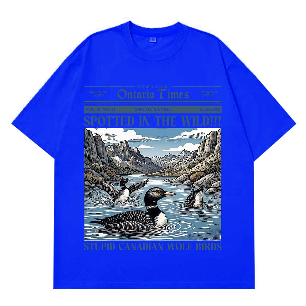 Heißer Rivalität Dummer Kanadischer Wolf Vogel Lustiges Meme T-Shirt Herren Damen Harajuku T-Shirts Kurzarm Locker Freizeit T-Shirts Oberteile