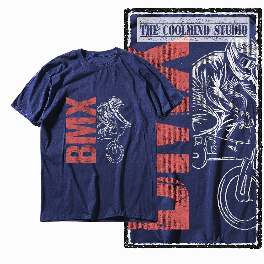 

Coolmind Z1119 r 100% Cotton bMX graphic men T shirt Cotton streetwear retro tshirt for men tee shirt S