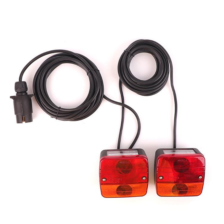 1 Set 12V Rear Towing Trailer Lightboard Tail Light 10m Cable 7 Pin Brake Stop License Number Plate Reflector Waterproof