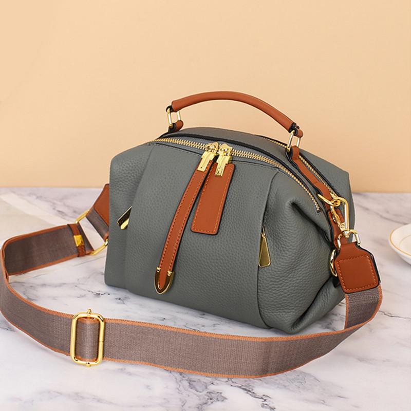 2025 High-End Echtes Leder Vintage Boston Kissen Tasche Luxus Designer Tote Damen Stilvolle Rindsleder Handtasche Schulter Crossbody Tasche