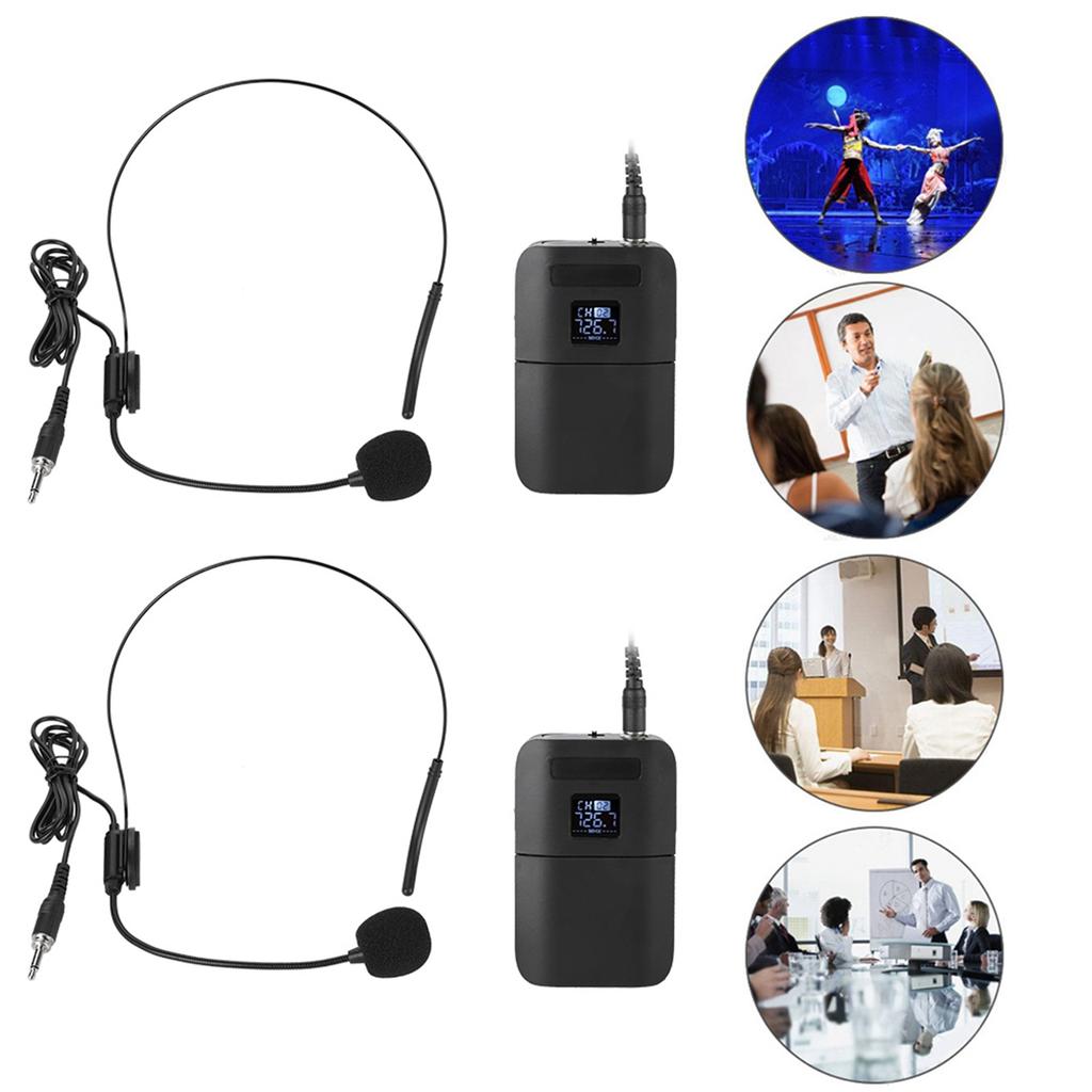 Portable Wireless UHF Mic Headmounted Microphone with Receiver Transmitter