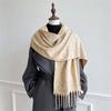 New Embossed Cashmere Women's Winter Scarf Warm Chunky Shawl Luxury Designer Tassels Pashmina Bufanda Lady Wrap Man Scarves