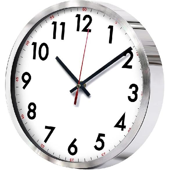 

Navy Blue Modern Round Silent Wall Clock - 12 Quality Quartz - Living Room, Bedroom, Kitchen