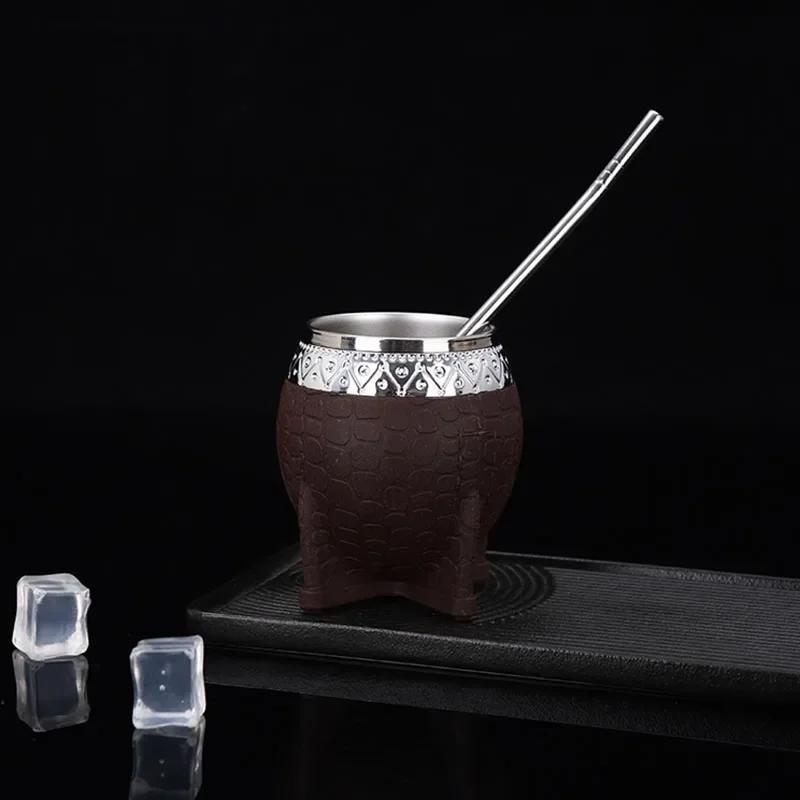 1PC Tazas Tazas Para Café Stainless Steel Double Wall Cup 200ml Insulated Tumbler Yerba Mate Tea Coffee Beer Drinking Mug Double