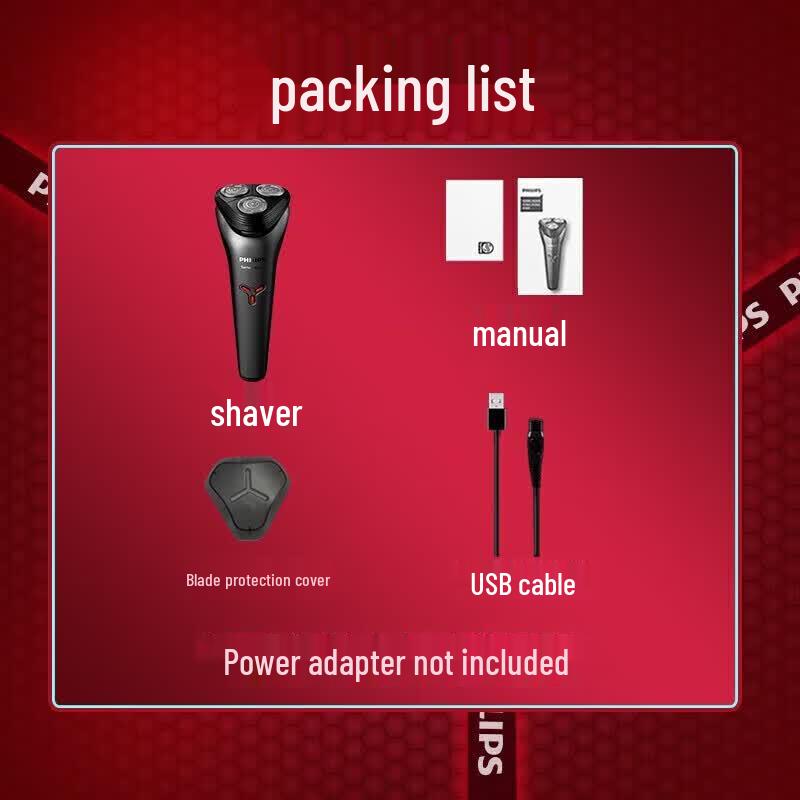 Philips Series 1000 Electric Rotary Shaver CN Plug (adapter Included)