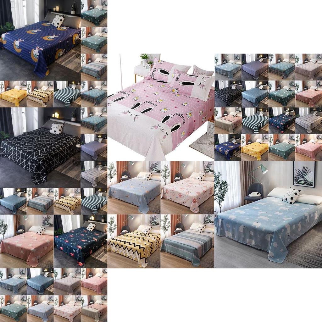Cartoon Flat Sheet Mattress Cover With Anti-fade Soft Material For Home Or Dormitory**