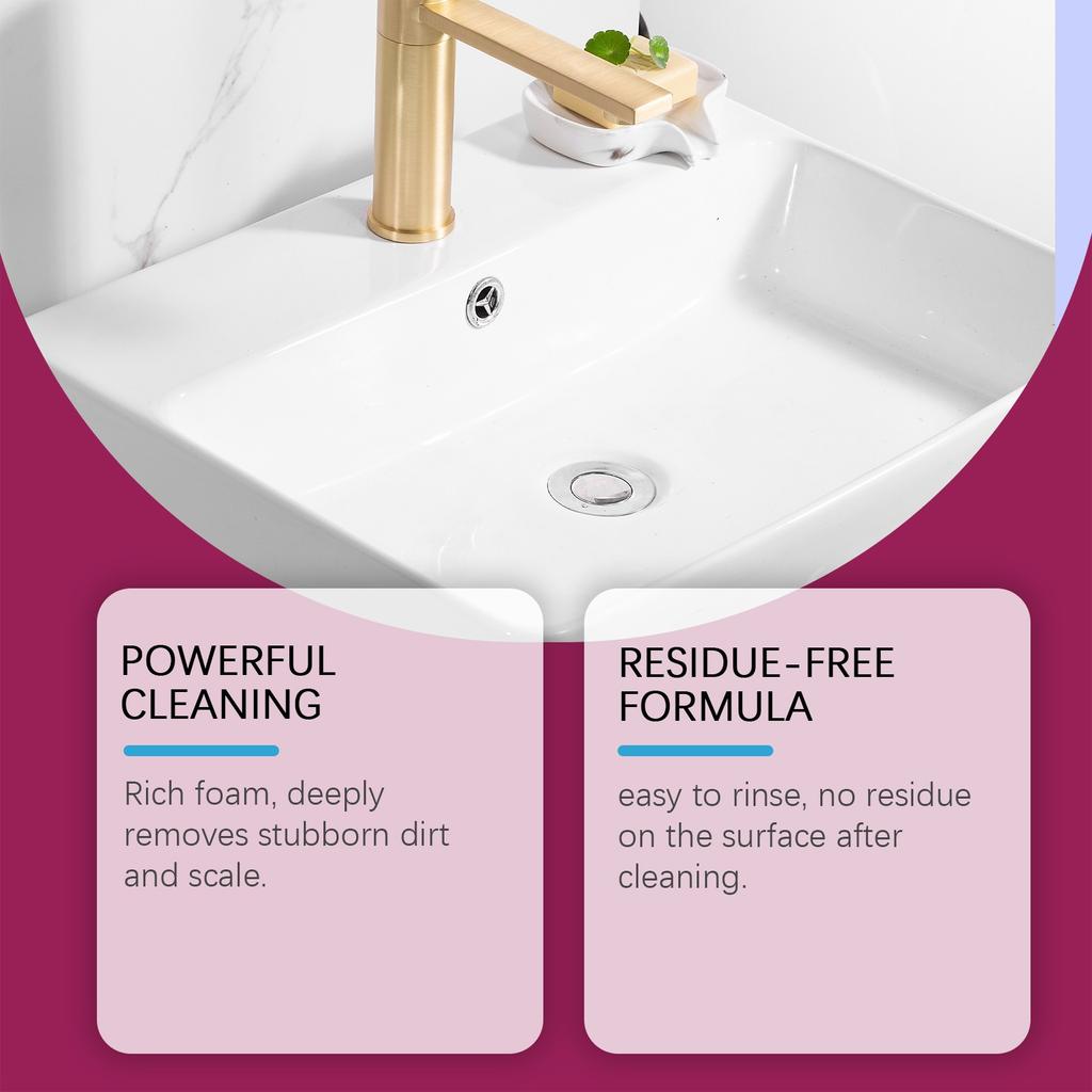 Schaumreiniger fürs Badezimmer, Fleckenentferner für Badezimmer, Glastüren, Badewannen, Fliesen, 60 ml