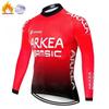 ARKEA Fleece Cycling Jersey Men Women Winter Thermal Long Sleeve Road Mountain Bike Riding Top