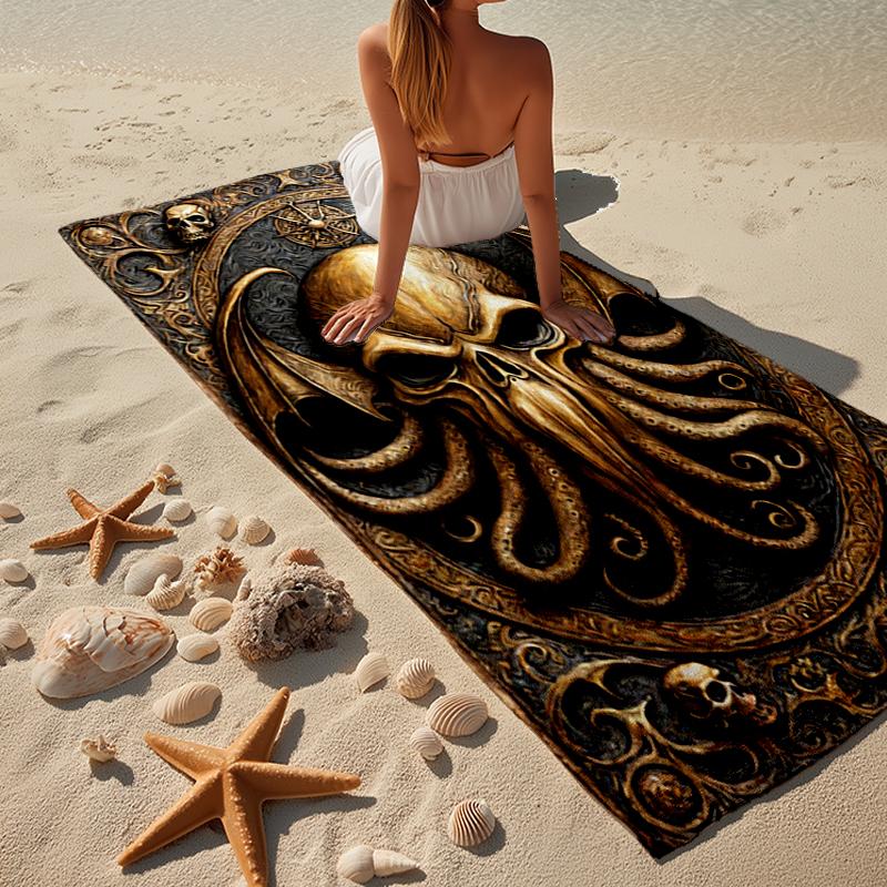 Cthulhu Mythos Artwork Beach Towel, Super Soft Microfiber, Gift for Her/Him, Birthday, for Pool, Beach, Travel, Home Decor Fan gifts