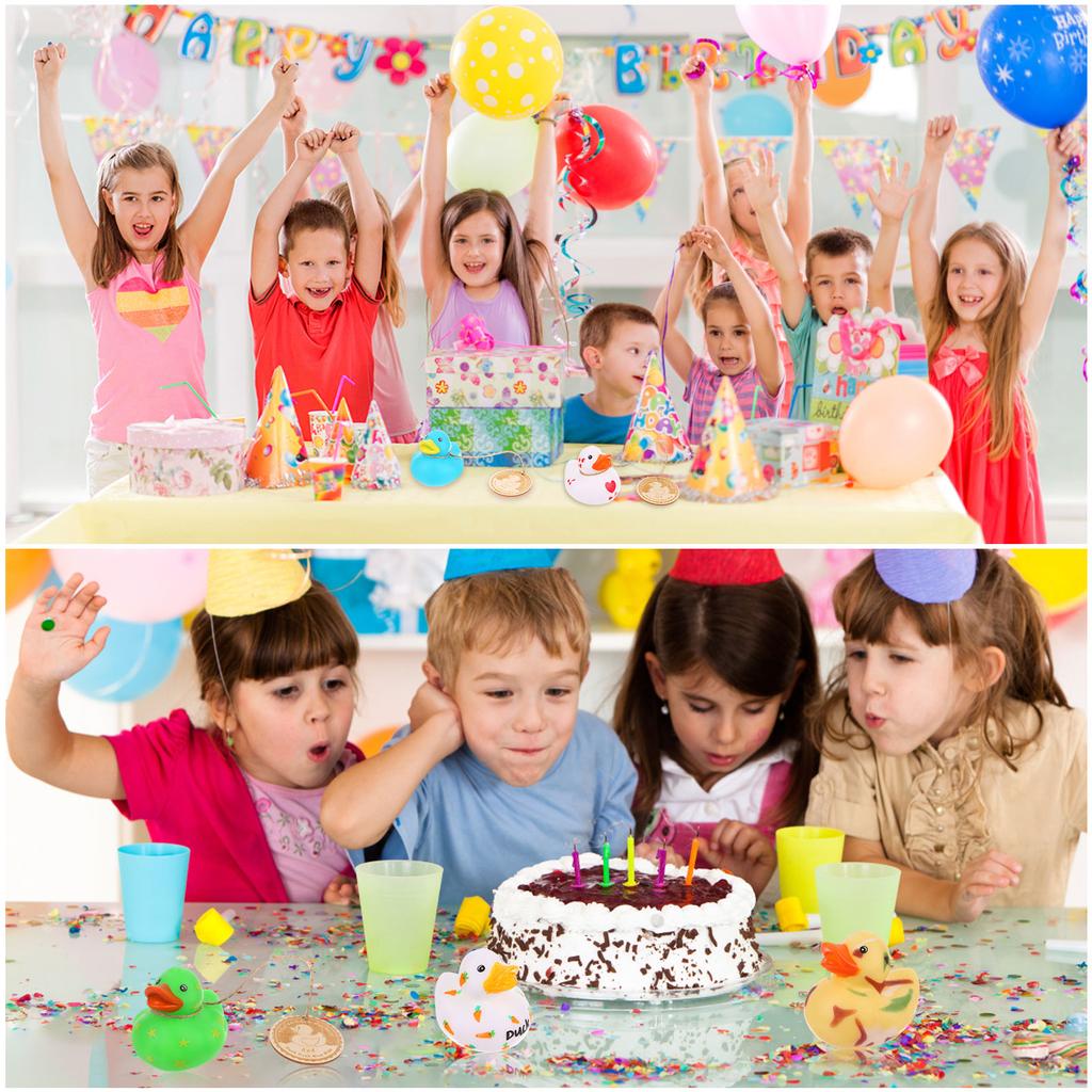 12 Pcs 2 Inch White Blank Rubber Ducks Wooden Cards 12 Colors Of Pens Creative Rubber Ducks Float Mini Rubber Ducks Bath Toys Di