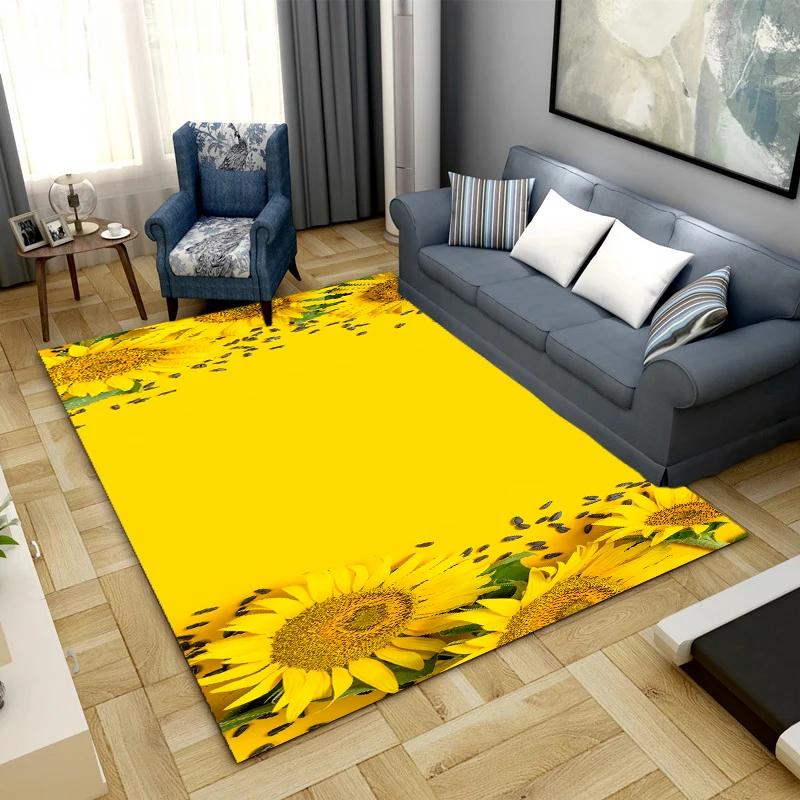 Sunflower Carpet Room Decoration Floor Mat Cute Flowers Nordic Rug Carpets for Bedroom Door Mats Entrance Kitchen Mat Floral Rug