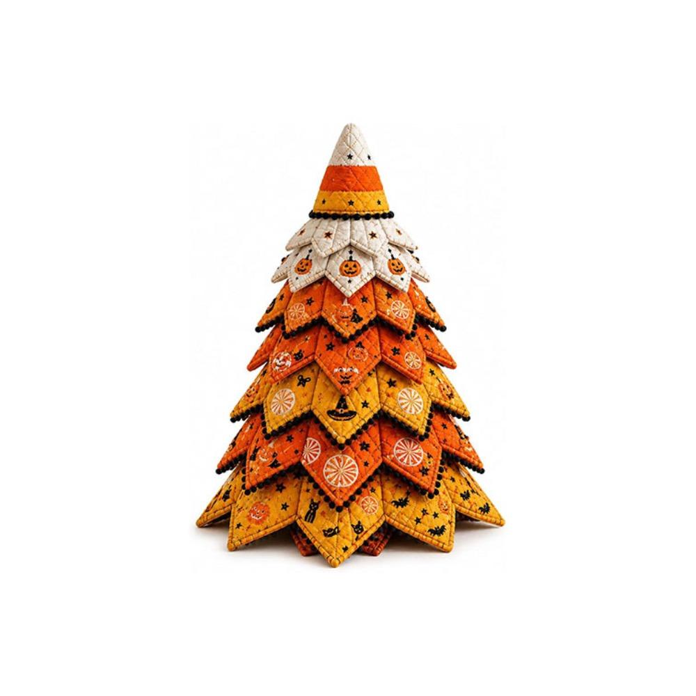 Pumpkin Ghost Quilted Christmas Tree Kit Black Cat Spider Hand Sewing Festival Tree Fall Harvest