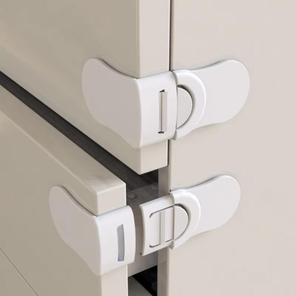 5PCS Anti-Pinching Hand Drawer Lock Self-adhesive Refrigerator Lock Buckle  Cabinet