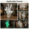 Window Sill Hand Figure, Seasonal Display Piece With Night Shine Finish, Stable Base, and Shelf to Corner Placement for Home or Party Use