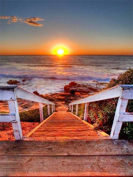 Diamond Painting Kit Seaside Sunset Landscape Full Square/round 5d Diy Embroidery Mosaic Beach Scenery Home Decor