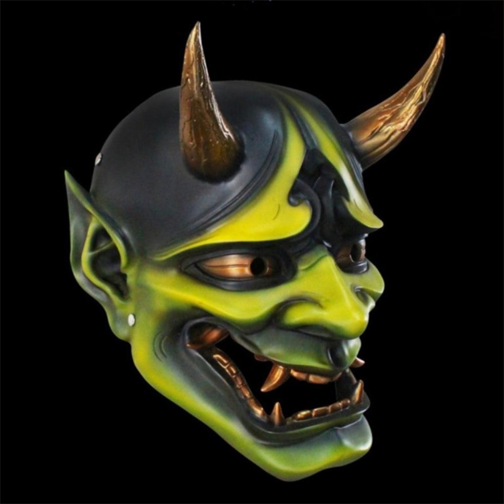 Halloween Cosplay Giapponese Maschera Viso Resina Maschera Viso Horror Maschera Viso Fantasma Demone Oggetti di Scena per Performance Teatrali Decorazione per Feste