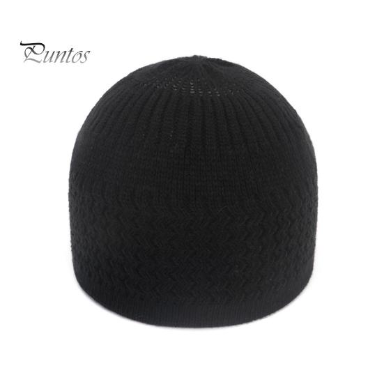 Traditioneller Hut Wellen-Jacquard Runder Dom Gestrickt Unisex Vintage Umwickelter Kopf Elastisch