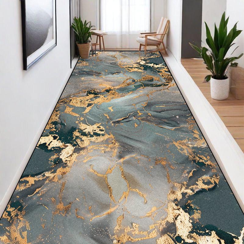 Tappeti Lunghi Stile Marmo Nordico per Corridoi Tappeti Antiscivolo Lavabili per Hall di Ville Passaggi Corridoi Casa Hotel Tappetino Personalizzabile