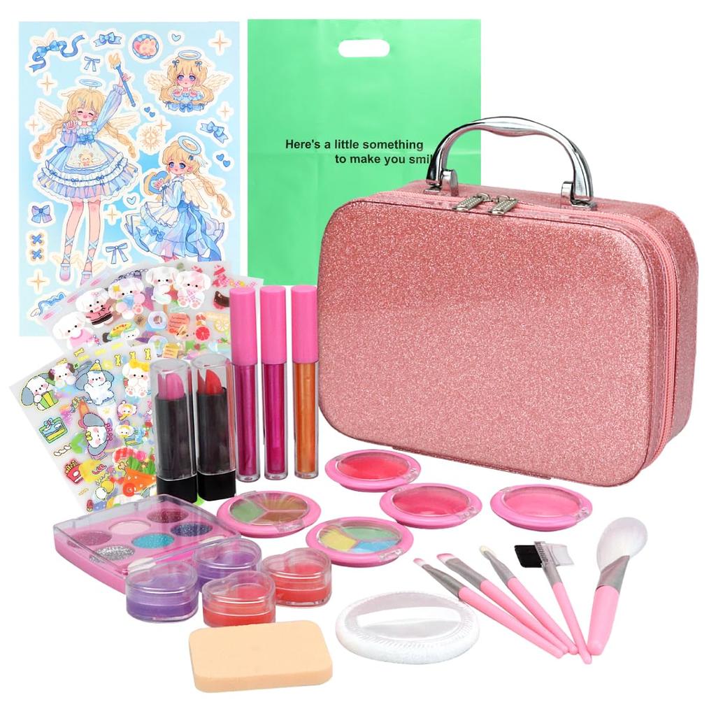 in Box Hareruie Makeup Set for Washable with Includes Decorative Gift [Inspected Japan, Undamaged] Children's Girls, Water, Stickers, (A)