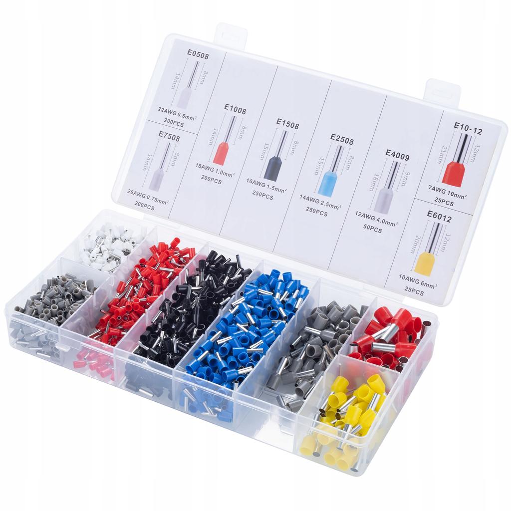 Rosfix Crimpzange für isolierte Aderendhülsen mit automatischem Abisolierer – 1200 Aderendhülsen im Set | Präzises Crimpen | Komfortable Bedienung