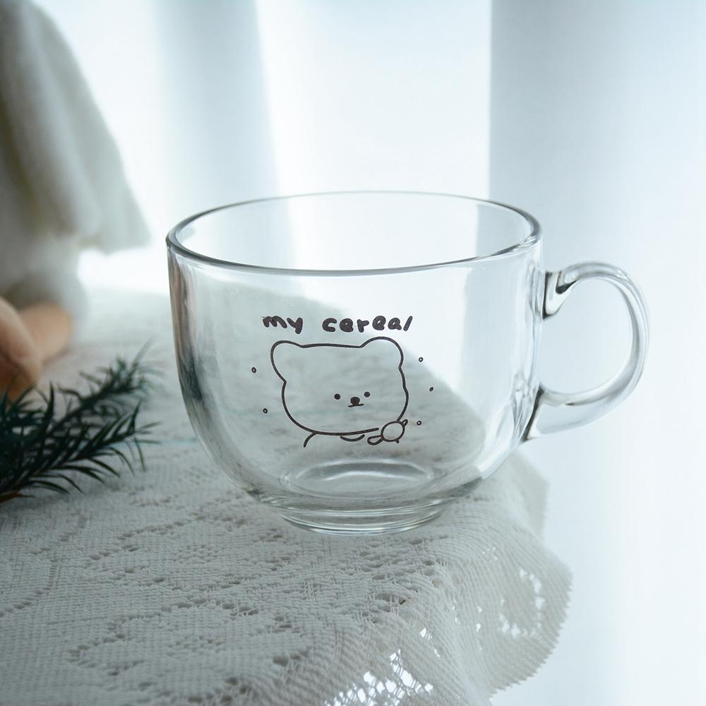 300ml Bärenglasbecher Kaffeetassen Frühstück Haferflocken Tee Getränk Milch Wasserkrug mit Griff Zuhause Büro Kaffee Milchbecher